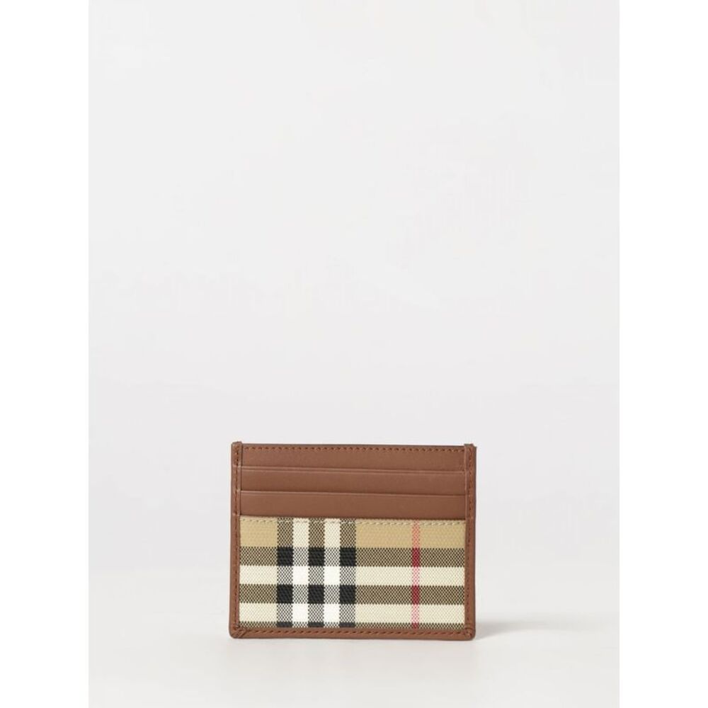 Burberry Men Burberry Check Coated Cotton Card Holder With Six Slots